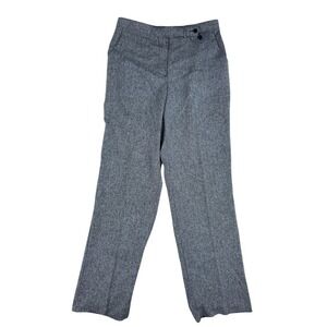 Investments Black Gray Dress Pants 10L High Rise Straight Leg Slash Pockets